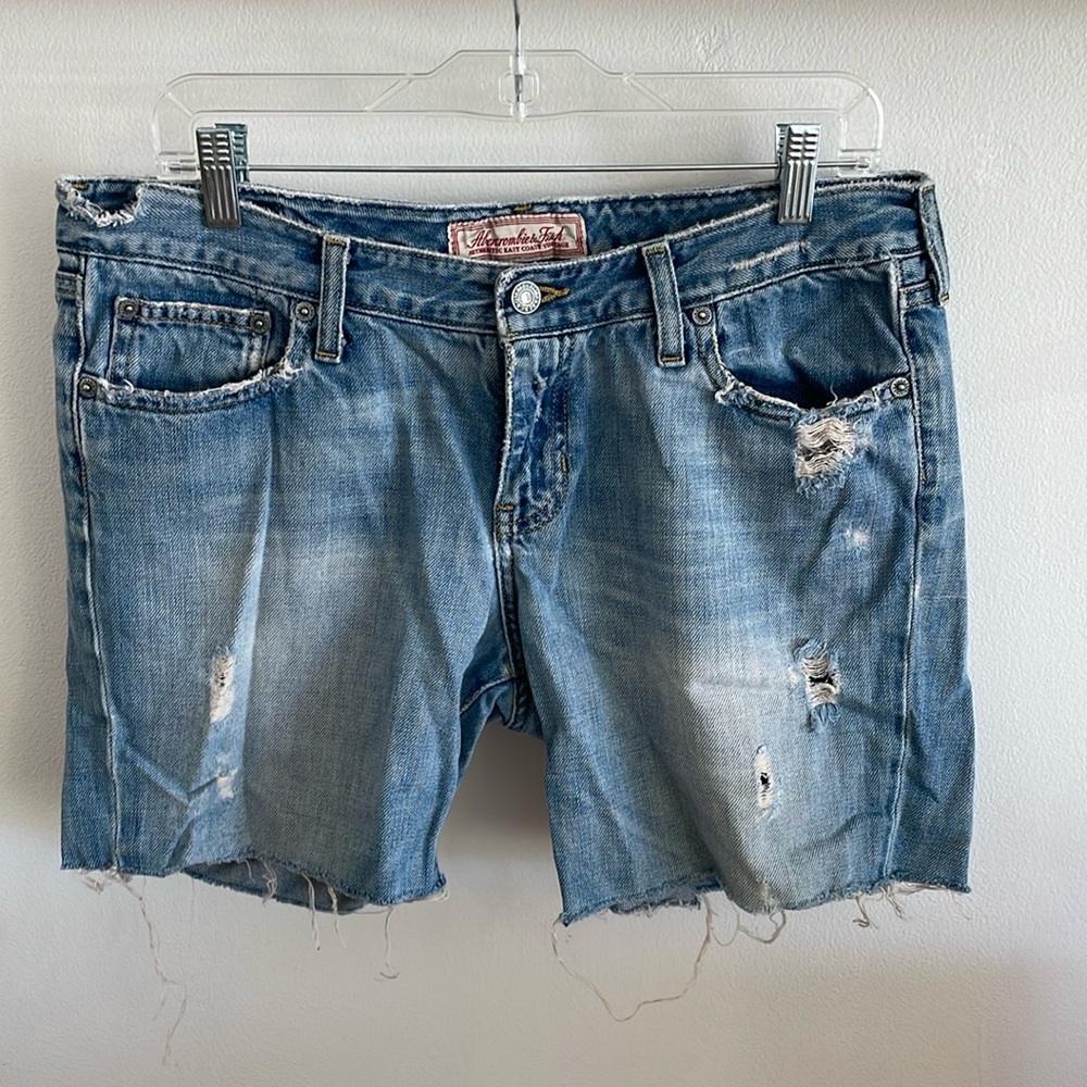 Vintage Abercrombie & Fitch Distressed Jean Shorts | 5 pocket | Zip fly Size 12